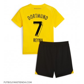 Borussia Dortmund Giovanni Reyna #7 Primera Equipación Niños 2023-24 Manga Corta (+ Pantalones cortos)